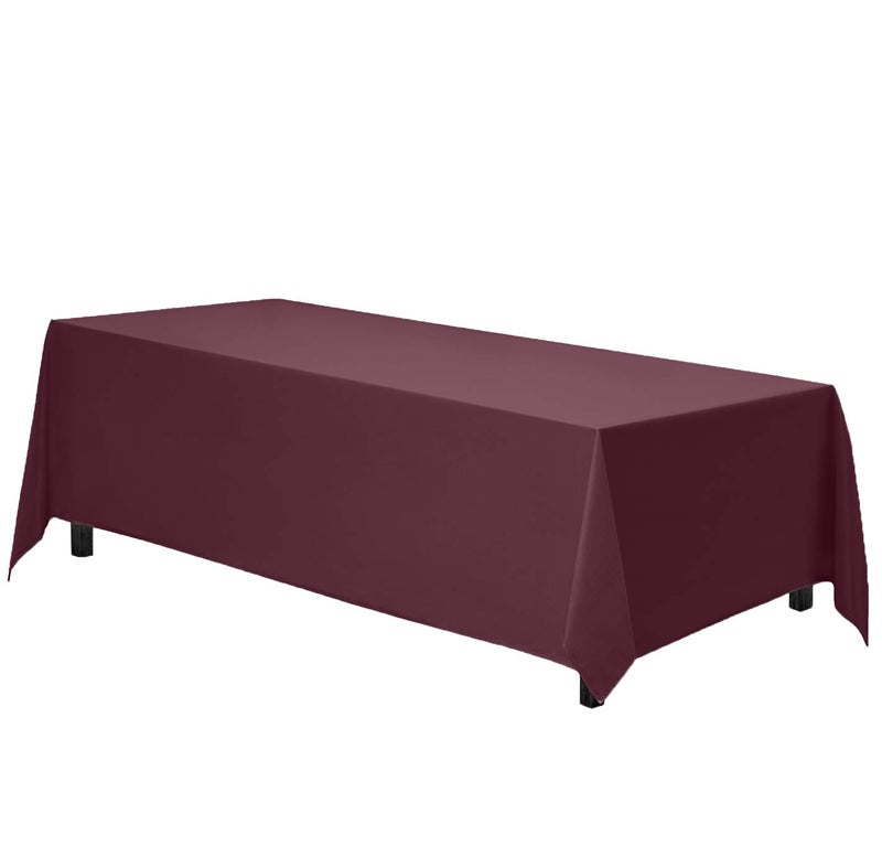 Gee Di Moda Rectangle Tablecloth - 90 x 156 Inch Burgundy Table Cloth for 8 Foot Table with Floor-Length Drop - Heavy Duty Washable Fabric - 8 Ft Buffet Table  Holiday Party  Wedding & Baby Shower - Image 1