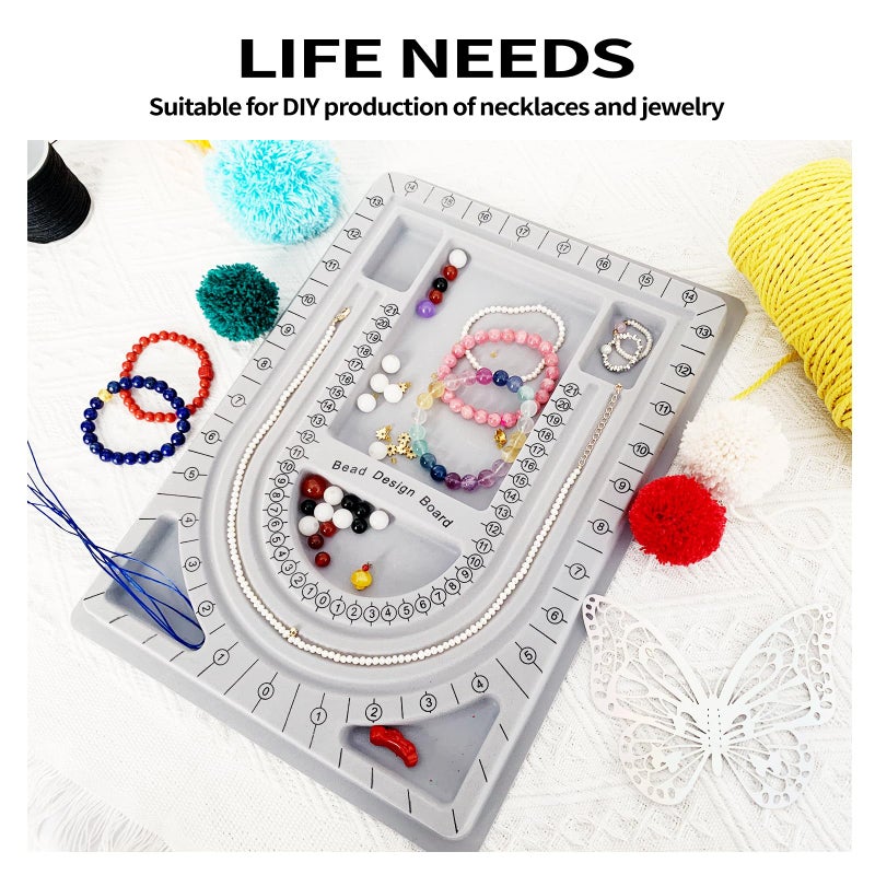 SXDMHYB Bead plate, bead measuring plate, jewelry design tray, bead design table, suitable for necklace, jewelry production, design, measurement, DIY production - Image 4