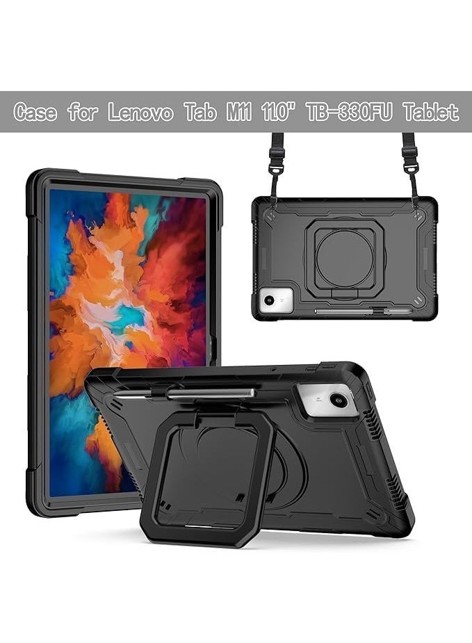 Case for Lenovo Tab M11, 11-inch Tablet Cover, Heavy Duty Impact Protector with Swivel Loop Stand - Image 2