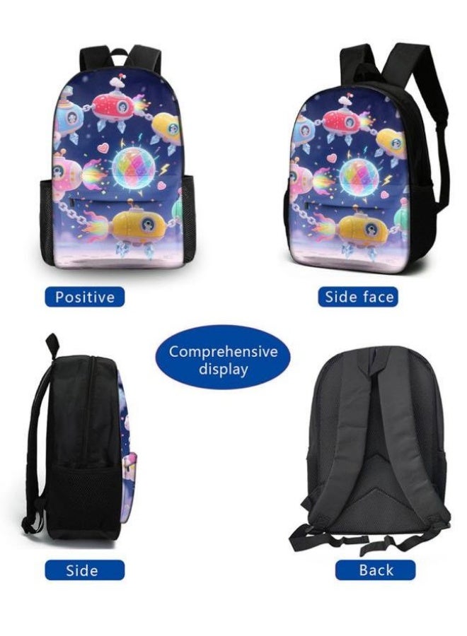 Bright Li Fire Backpacks + handbags + stationery bags | Back-to-school season/festival gifts | Cartoon bag three-piece set, easy to deal with various occasions (available for students, children, friends outings, mountain climbing, school, etc.) - 104 - Image 3