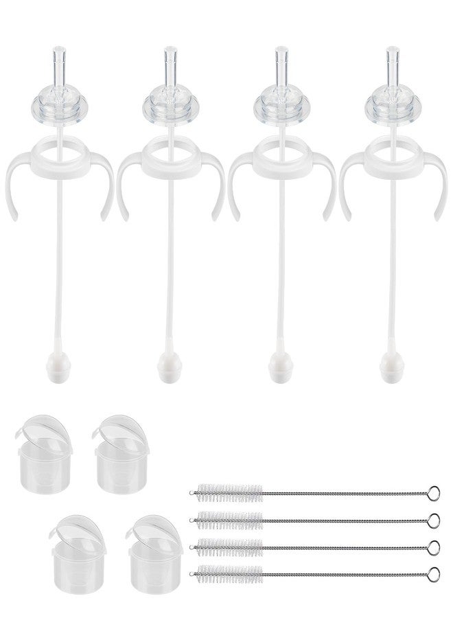 joyfeed Straw Cup Conversion Kit for Pigeon Bottles，Glass Baby Bottle Transition Kit with Weighted Straw, Soft Straw Nipples & Easy-Grip Handle, 8m+, 4-Pack - Image 1