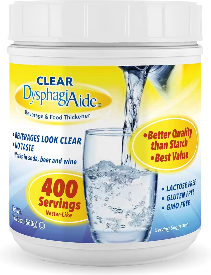 DYSPHAGIAIDE Clear Thickener Powder - 400 Servings - Instant Liquid and Food Thickener for Swallowing Difficulties - Image 1