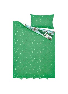 Zaboon Duvet Cover And Pillowcase, Blue Green/Forest Pattern, 150X200/50X80 Cm  - Image 3