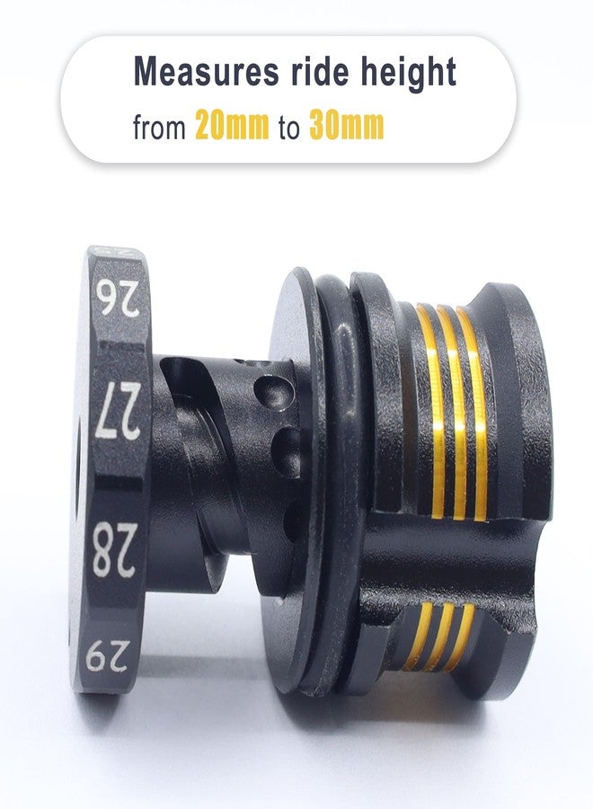HOPLEX RC Ride Height Gauge Aluminum Alloy RC Height Measuring Ruler Adjustable 20-30mm for RC Model Repair Wokring(Black Gold) - Image 3