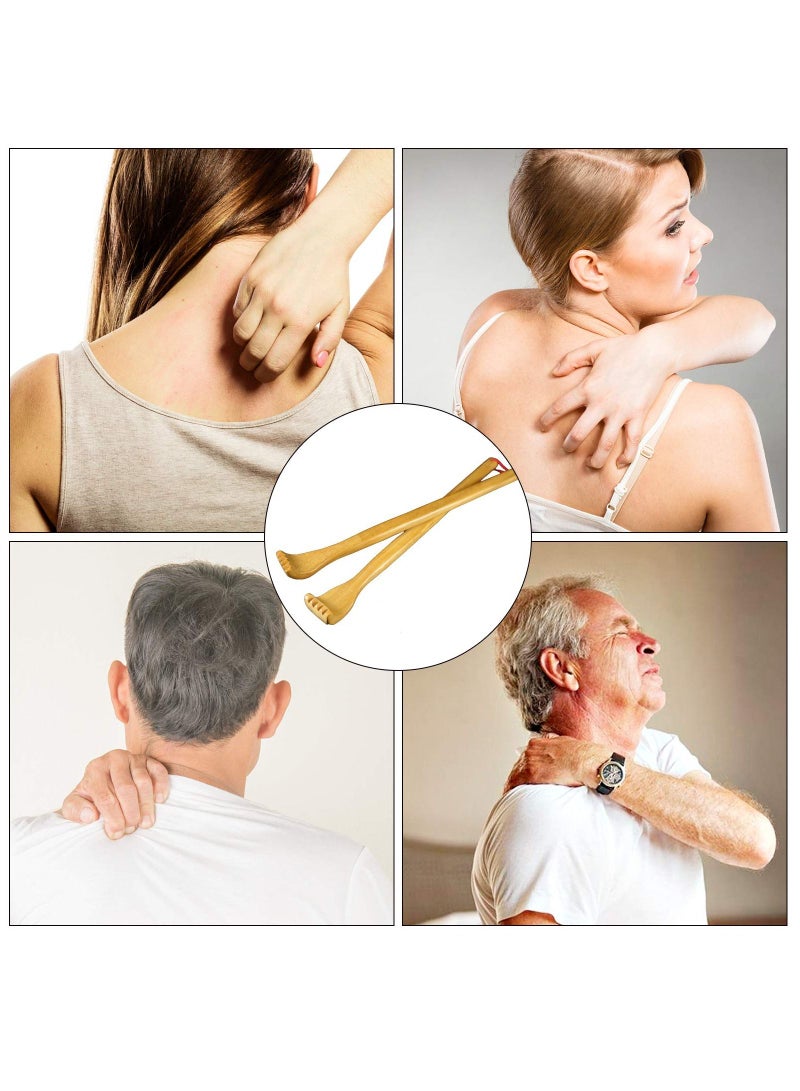 NIBEMINENT 2Pcs Wooden Manual Back Scratchers Massager Long Scratcher for Body Relaxation Relieving Discomforts Itching - Image 3