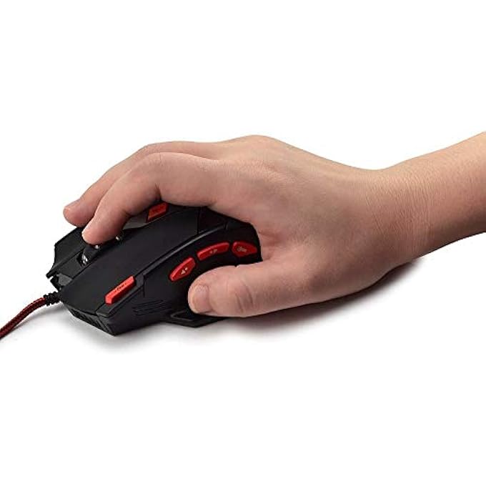 ZELOTES PC GAMING MOUSE,9200DPI USB COMPUTER MOUSE,8 PROGRAMMABLE BUTTONS,WIRED GAMING MOUSE,OPTICAL ERGONOMIC MOUSE,PC GAMING MICE FOR LAPTOP,PC,MAC,BLACK - Image 3