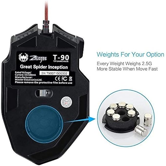 ZELOTES PC GAMING MOUSE,9200DPI USB COMPUTER MOUSE,8 PROGRAMMABLE BUTTONS,WIRED GAMING MOUSE,OPTICAL ERGONOMIC MOUSE,PC GAMING MICE FOR LAPTOP,PC,MAC,BLACK - Image 2