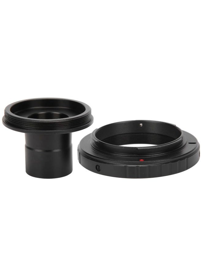 Zyyini Microscope Lens Adapter, Aluminium Alloy Black 23.2mm T-Mount Microscope to for Nikon F-Mount SLR Camera Biological Microscope Adapter Ring Record The Beauty in The Micro World - Image 1