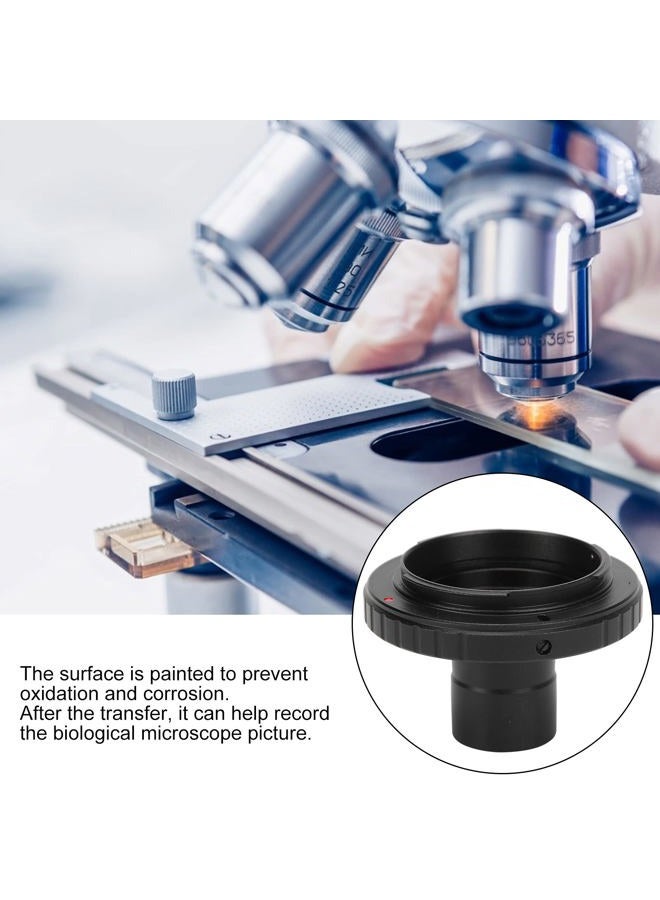 Zyyini Microscope Lens Adapter, Aluminium Alloy Black 23.2mm T-Mount Microscope to for Nikon F-Mount SLR Camera Biological Microscope Adapter Ring Record The Beauty in The Micro World - Image 3