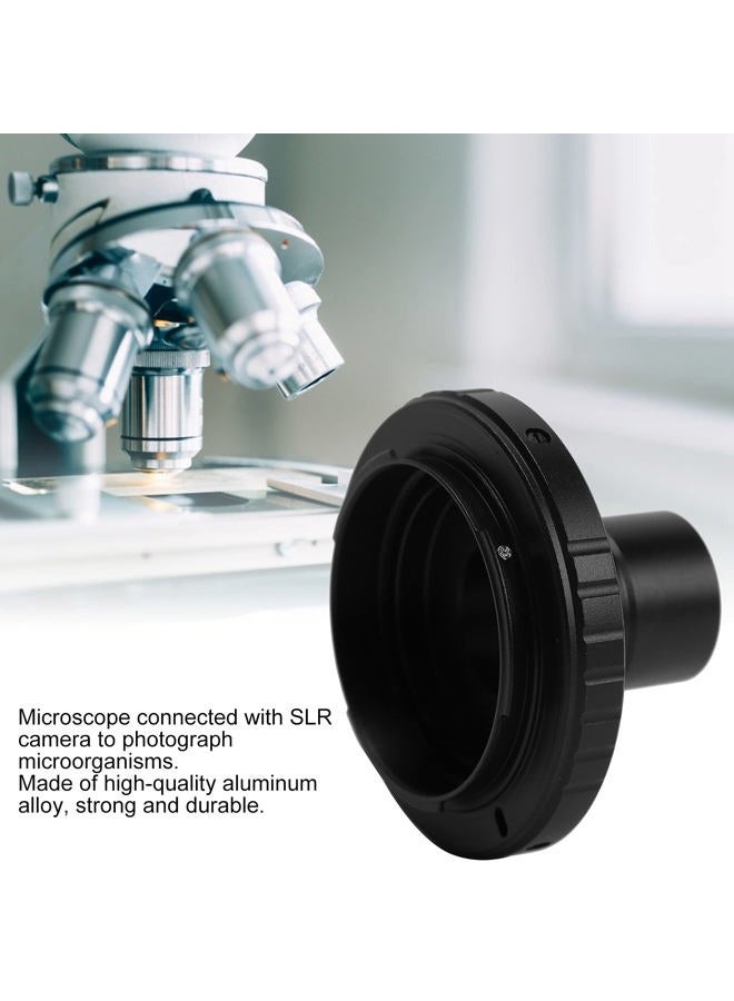 Zyyini Microscope Lens Adapter, Aluminium Alloy Black 23.2mm T-Mount Microscope to for Nikon F-Mount SLR Camera Biological Microscope Adapter Ring Record The Beauty in The Micro World - Image 4
