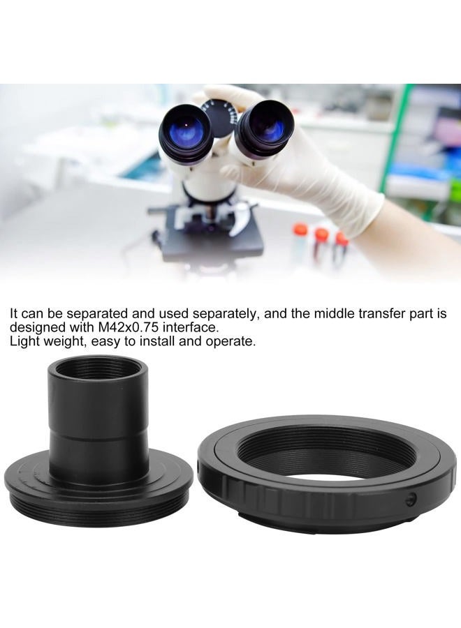 Zyyini Microscope Lens Adapter, Aluminium Alloy Black 23.2mm T-Mount Microscope to for Nikon F-Mount SLR Camera Biological Microscope Adapter Ring Record The Beauty in The Micro World - Image 5