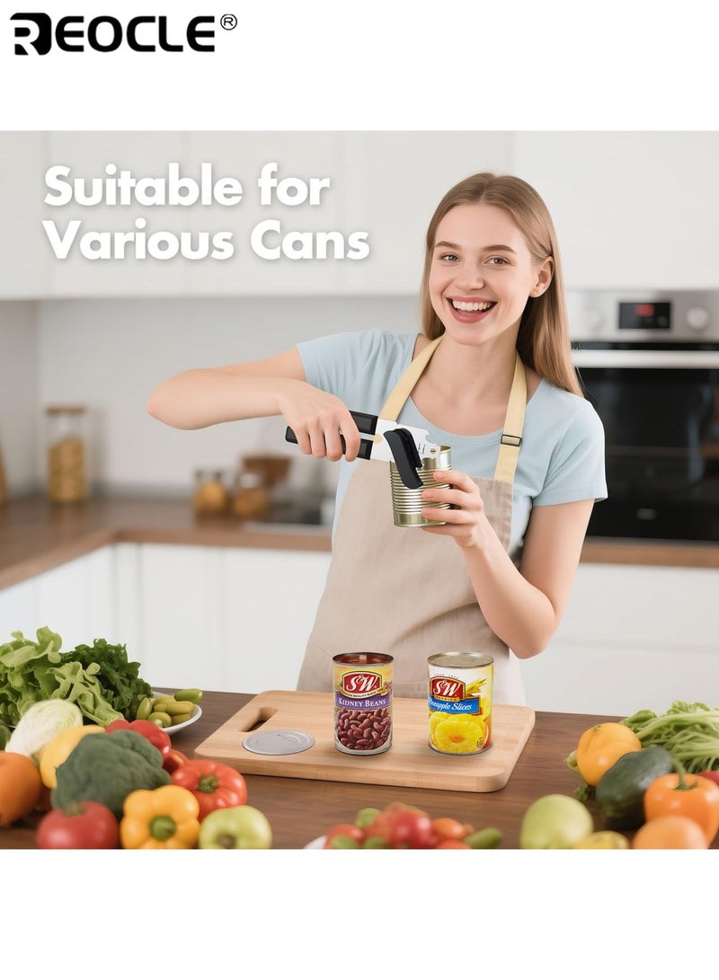 ريوكل فتاحة علب يدوية بشفرة ناعمة وتصميم غير قابل للانزلاق أداة فتح علب للمطبخ مع مقبض مريح لفتح سهل. - Image 4