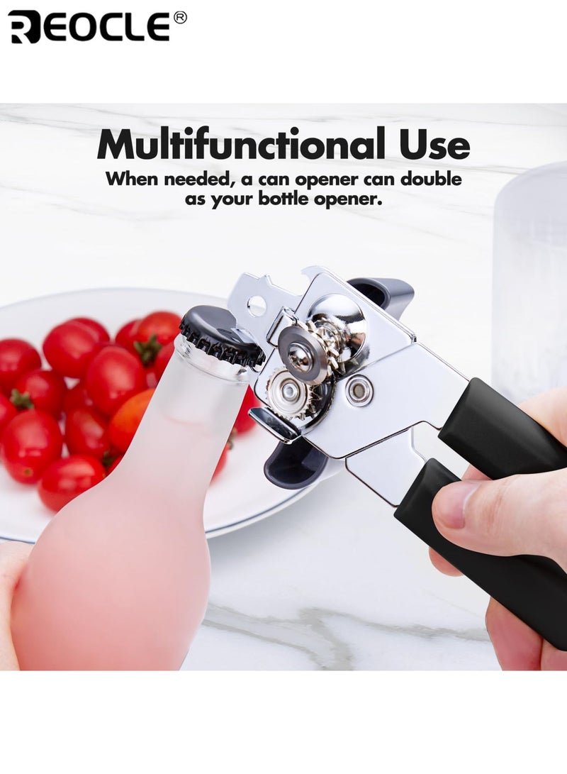 ريوكل فتاحة علب يدوية بشفرة ناعمة وتصميم غير قابل للانزلاق أداة فتح علب للمطبخ مع مقبض مريح لفتح سهل. - Image 5