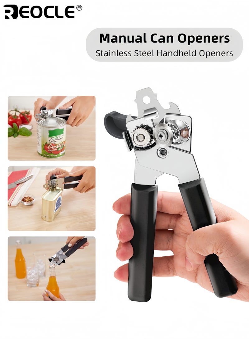 ريوكل فتاحة علب يدوية بشفرة ناعمة وتصميم غير قابل للانزلاق أداة فتح علب للمطبخ مع مقبض مريح لفتح سهل. - Image 1