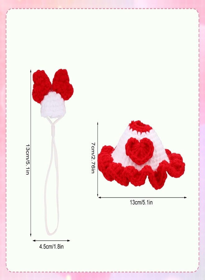 Sinbana Desk Goose Outfit Set, Cute Mini Heart Dress with Hat for 7in/17.78cm Magnetic Desk Goose Statue Porch Geese Accessories Decor - Image 2