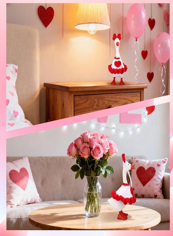 Sinbana Desk Goose Outfit Set, Cute Mini Heart Dress with Hat for 7in/17.78cm Magnetic Desk Goose Statue Porch Geese Accessories Decor - Image 5