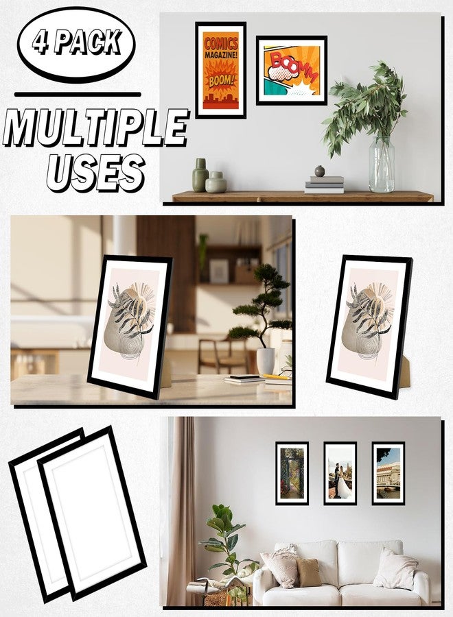 HEYTUYA 4 Pack Comic Book Frame Fits Current up to 6 3/4 x 10 1/4 Comic Book with Mat, Or 8x12 Photos Without Mat, Comic Book Display Frame with Shatter Resistant Plexiglass for Wall and Tabletop, Black - Image 5