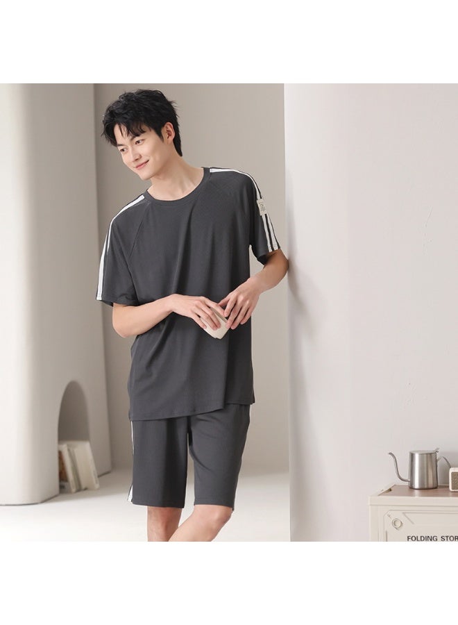 Summer Men's Pajamas Homewear Set Short-Sleeved Shorts Teenage Students Casual Pajamas Homewear Set - Image 1
