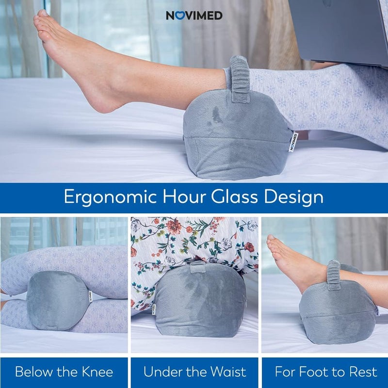NOVIMED Orthopedic Memory Foam Knee Pillow for Sleeping - Prevents Knee Clashing - Hip, Lower Back, Leg, and Sciatic Nerve Pain Relief Pillows for Side Sleepers - Image 4