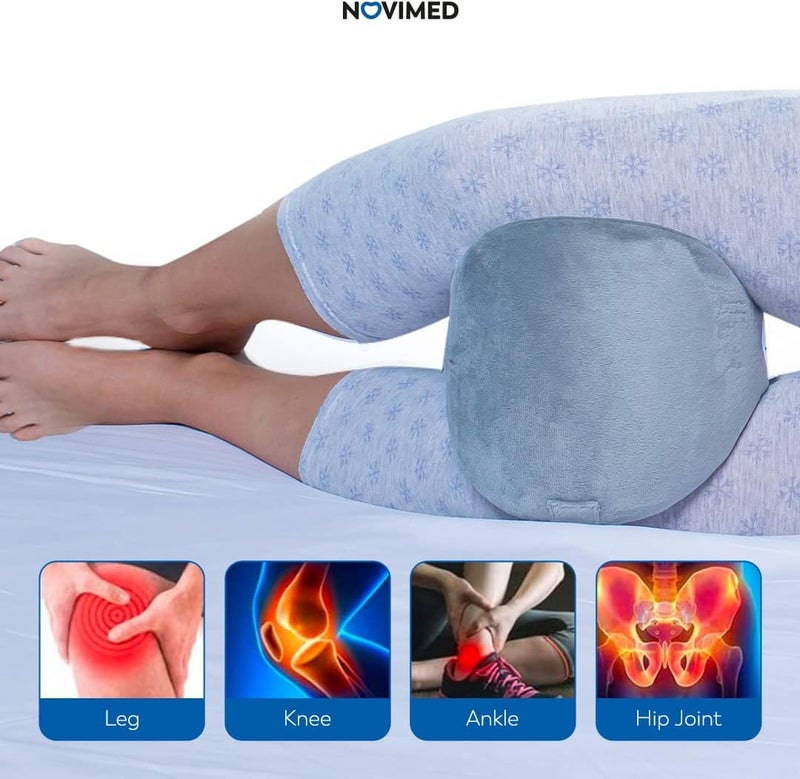 NOVIMED Orthopedic Memory Foam Knee Pillow for Sleeping - Prevents Knee Clashing - Hip, Lower Back, Leg, and Sciatic Nerve Pain Relief Pillows for Side Sleepers - Image 3