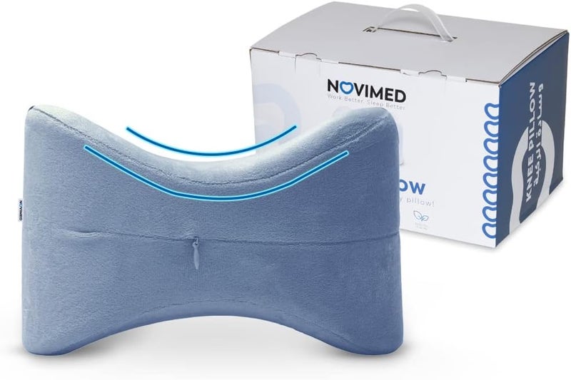 NOVIMED Orthopedic Memory Foam Knee Pillow for Sleeping - Prevents Knee Clashing - Hip, Lower Back, Leg, and Sciatic Nerve Pain Relief Pillows for Side Sleepers - Image 1