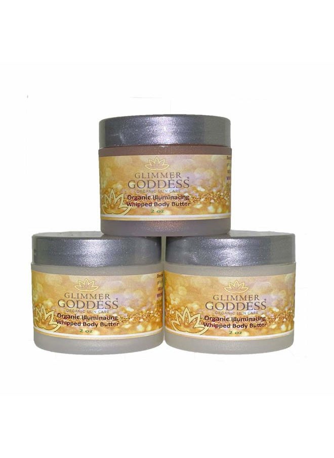 glimmer goddess Organic Whipped Shea Body Shimmers Travel Size - Bronze, Diamond & Gold Shimmer - Vegan, Cruelty-Free  - Image 1