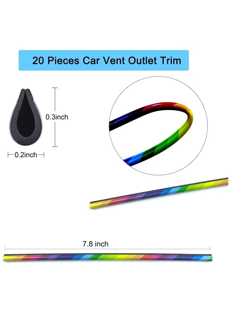 Generic 60 pieces Car Auto Air Conditioner Vent Outlet Trim Strip, DIY Decoration Chrome PVC Car Interior Moulding Trim Strip Line for All Straight Air Vent Outlet, Car Interior Accessories  - Image 2
