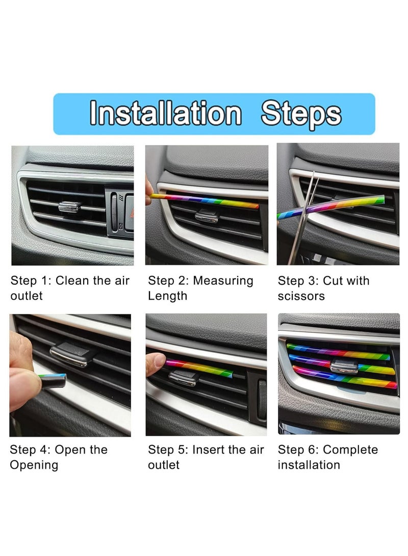 Generic 60 pieces Car Auto Air Conditioner Vent Outlet Trim Strip, DIY Decoration Chrome PVC Car Interior Moulding Trim Strip Line for All Straight Air Vent Outlet, Car Interior Accessories  - Image 3