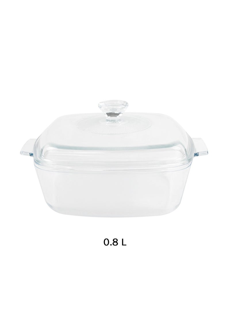 Home Smart - Home Smart Bakeware Casserole Glass Square with Lid Set of Three Small Medium Large - Image 1