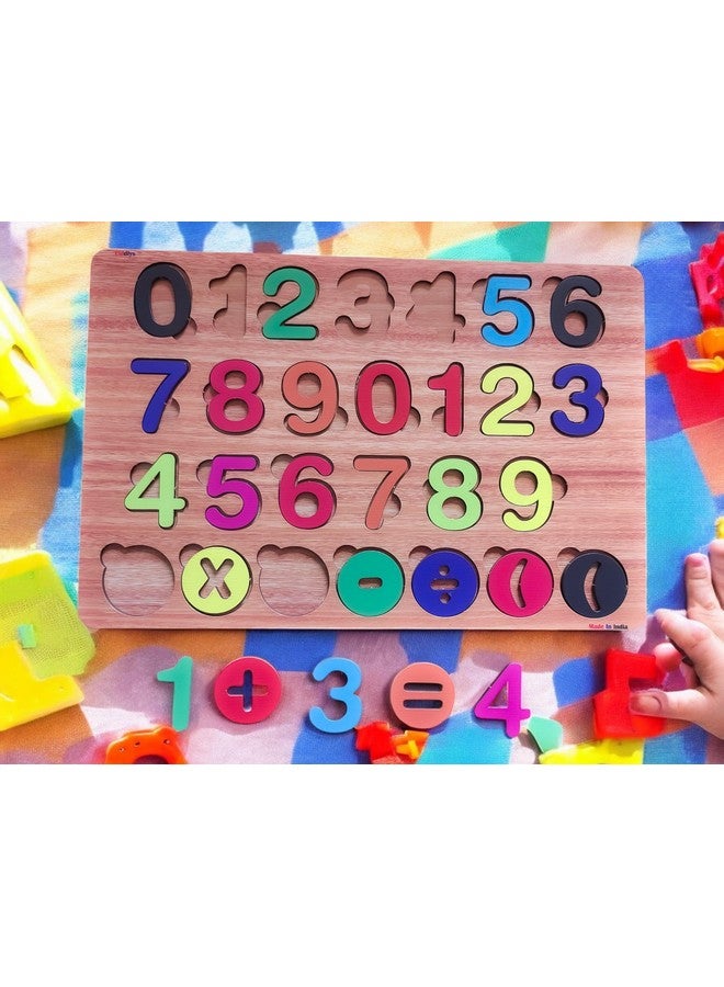 Fiddlys Wooden Educational Puzzle, Alphabet Shapes and Numbers Learning Toy (Number) - Image 3