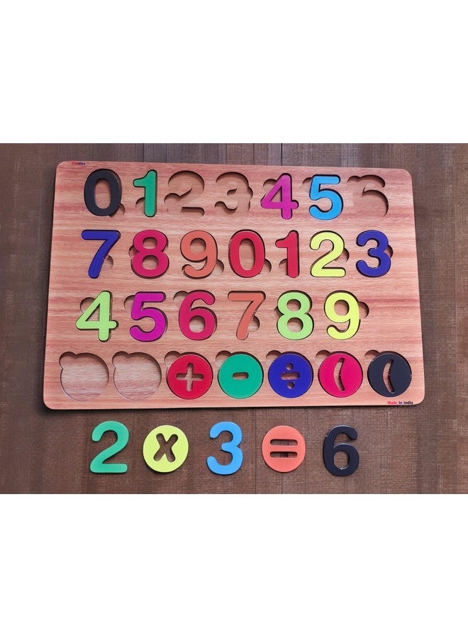 Fiddlys Wooden Educational Puzzle, Alphabet Shapes and Numbers Learning Toy (Number) - Image 2