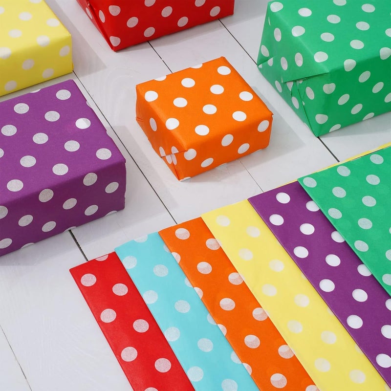Gold Leaf GOLD LEAF Polka Dots Gift Wrapping Paper – Multicolor Gift Sheets for All Occasions, 50x70 cm, Folded Flat – Perfect for Christmas, Birthdays, Weddings, Baby Showers & Parties (30 Sheets)  - Image 3