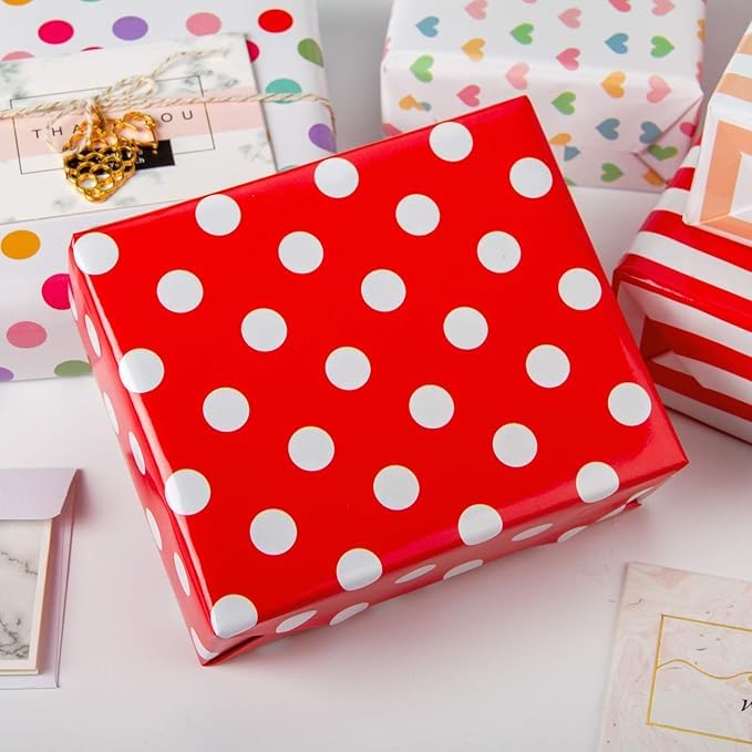 Gold Leaf GOLD LEAF Polka Dots Gift Wrapping Paper – Multicolor Gift Sheets for All Occasions, 50x70 cm, Folded Flat – Perfect for Christmas, Birthdays, Weddings, Baby Showers & Parties (30 Sheets)  - Image 4