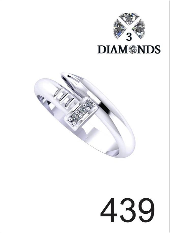 3Diamonds - Ring For Women platinum Plated-silver - Image 1