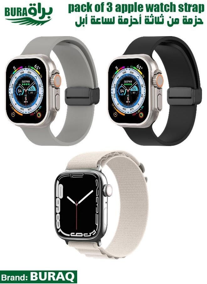 BURAQ - Apple Watch Band Strap For Apple Watch Ultra 2/Ultra 49mm, Series 10 46mm, 9/8/7 45mm, SE2/SE/6/5/4 44mm, 3/2/1 42mm - Image 1