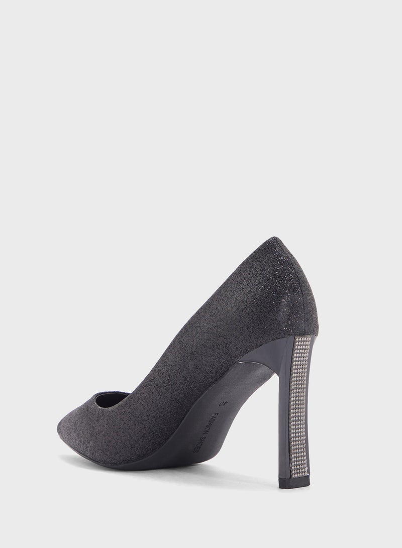 BR High Heeled Pointed Pump  - Image 3