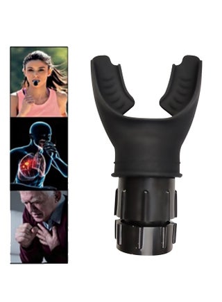 Breathing Trainer, Exercise The bite muscles, Lung Function Trainer, Improve Breathing Ability, Adjustable Resistance, Easy to Carry, Easy to Clean, Can be Used for Fitness, Outdoor Exercise black