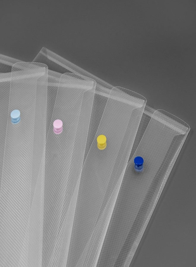 Comma Jellybean Folder | A4 Size Transparent Plastic File Folder | PP Document Holder with Snap Button (Pack of 5) - Assorted - Image 2