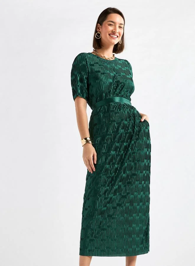 Splash FAV Emerald Pleated Midi Dress