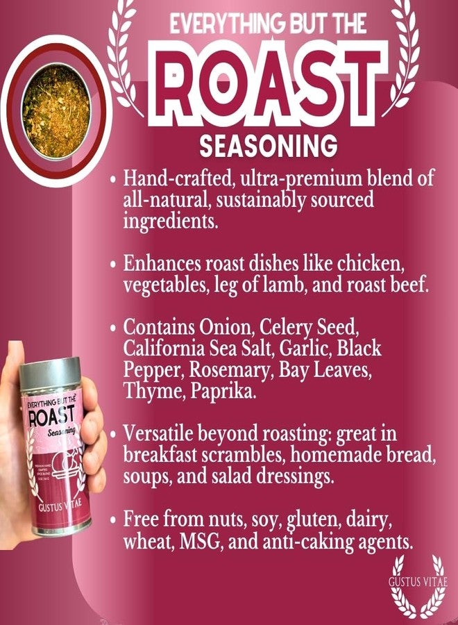 GUSTUS VITAE Everything But The Roast Seasoning | Gourmet Seasoning | Artisanal Spice Blend | All Natural | Non GMO | Hand Crafted | Made In USA | 5.0 oz | GLP-1 Friendly | Roast Chicken, Beef, Vegetable, Potato Spice Mix | Ultra Premium | Small Batch | Bougie BBQ | Gustus Vitae | Arrives In Gift Tube - Image 5