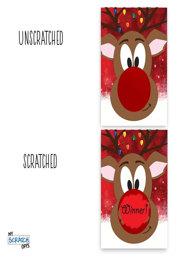 My Scratch Offs - 26 Pack Rudolph The Red Nose Reindeer Scratch Off Game Cards, 3x4-Inch, Festive Christmas Raffle Tickets for Adults, Fun Holiday Party Activity - Image 4