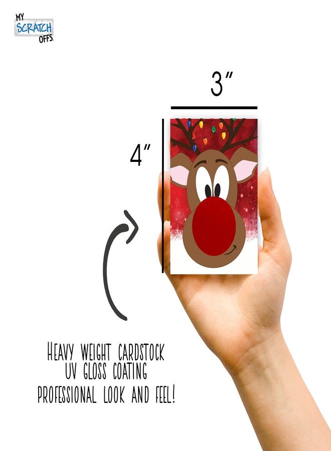 My Scratch Offs - 26 Pack Rudolph The Red Nose Reindeer Scratch Off Game Cards, 3x4-Inch, Festive Christmas Raffle Tickets for Adults, Fun Holiday Party Activity - Image 2
