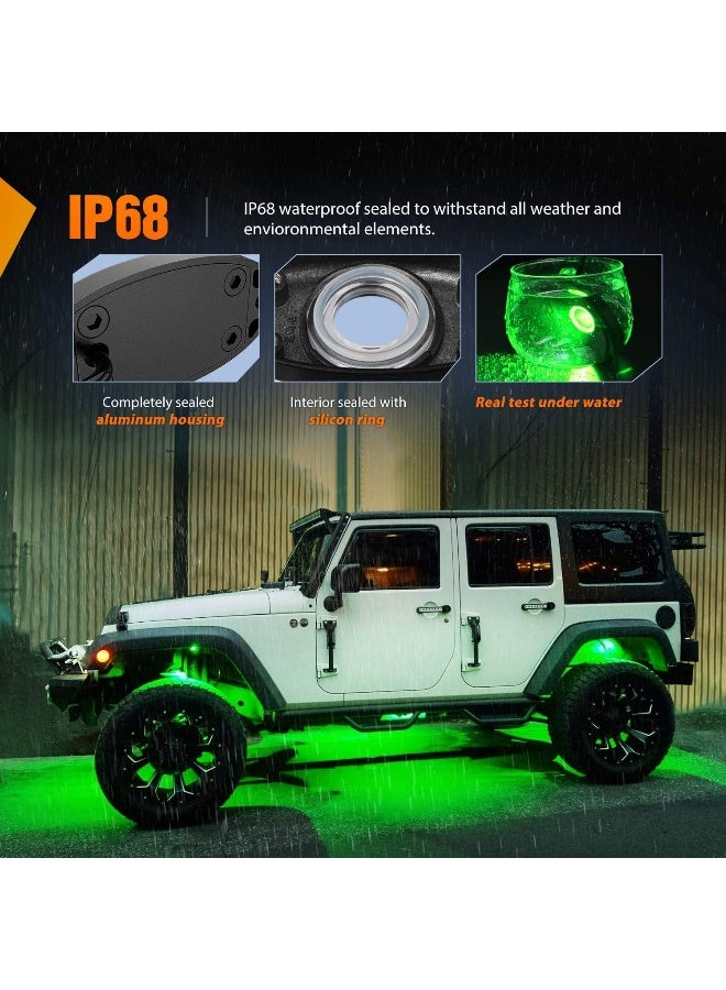Nilight Nilight LED Rock Light 4PCS Green Light Pods Waterproof Under Body Wheel Well Light Exterior Interior Lights for Car  - Image 5