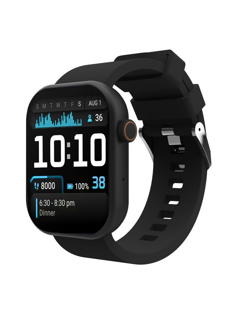 G-Tab GLS1 Smart Watch for Women Bluetooth Calling 1.75" Full Touch Display Heart Rate Sleep Fitness Tracker AI Voice Assistant Waterproof Long Battery Compatible Android iOS Black - Image 1