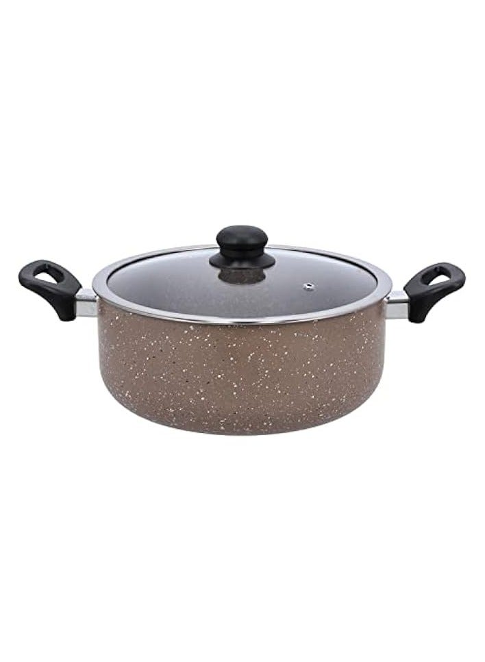 Green Tiger Granite Coated Non stick Smart Cookware Set 9Pcs DC1577BGE Induction Compatible 26cm Casserole + Lid 20cm Casserole + Lid, 26cm Frypan, 24cm Wok Pan,16cm Saucepan - Image 4