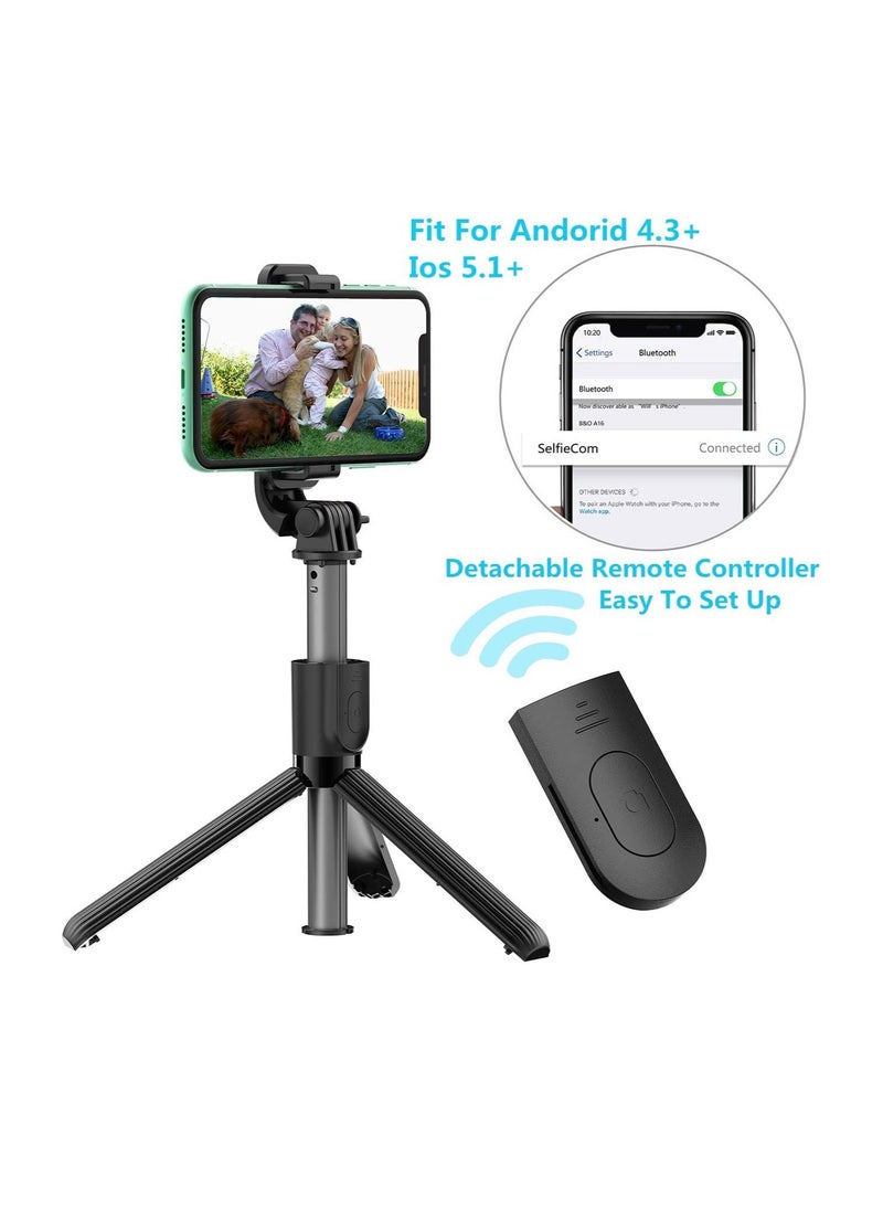 Generic - Selfie Stick, Extendable Selfie Stick Tripod with Wireless Remote and Tripod Stand, Portable, Lightweight, Compatible with iPhone 15 14 13 12 Pro Xs Max X 8Plus, Samsung Smartphone and More - Image 1