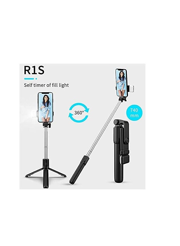 Generic - Selfie Stick, Extendable Selfie Stick Tripod with Wireless Remote and Tripod Stand, Portable, Lightweight, Compatible with iPhone 15 14 13 12 Pro Xs Max X 8Plus, Samsung Smartphone and More - Image 1