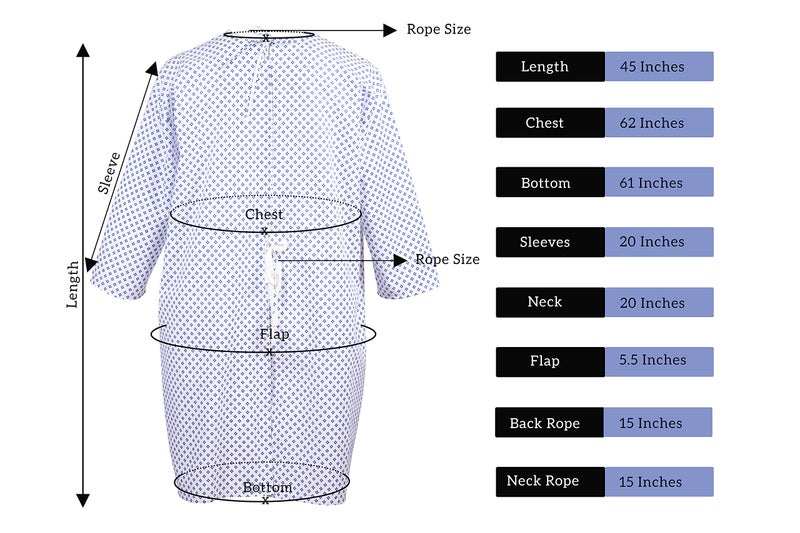 Profound Care Hospital Gown 6 Pack - Patient Gowns Fits Up to 2XL - Hospital Gowns for Women and Men - 45" Long & 62" Wide - Cotton Blend Medical Patient Gowns White - Image 4