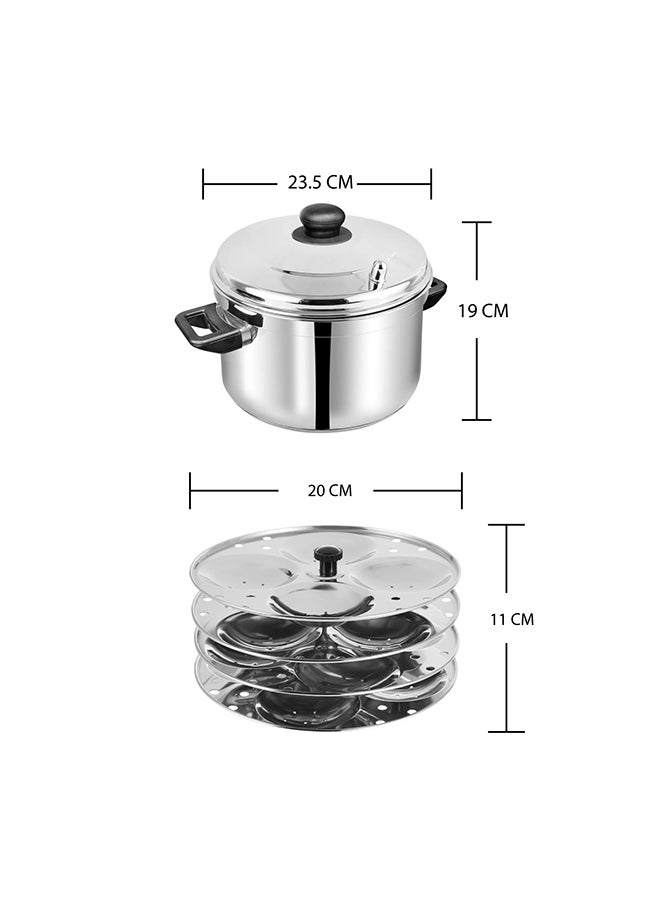 Vinod Stainless Steel Idli Cooker  With 4 Tier Idly Plate ( 16 Iddly), Vic001, Cooker, Idli Maker, Steamer - Image 3