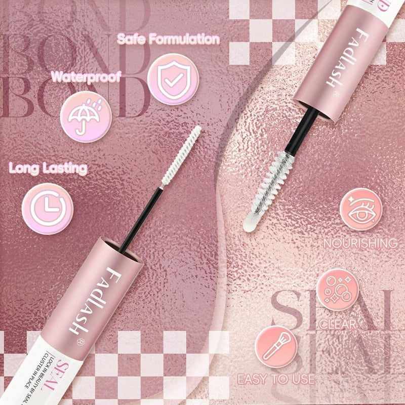 FADLASH Lash Bond and Seal 12ml Cluster Lash Glue for Eyelash Clusters Waterproof Eyelash Glue for DIY Eyelash Extensions Strong Hold - Image 2